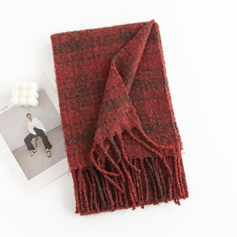 Wholesale Autumn and Winter Square Grid Scarf
