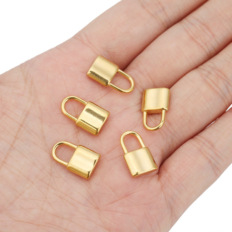 Wholesale 5PCS/PACK Stainless Steel Small Lock Pendants DIY Necklace Accessories