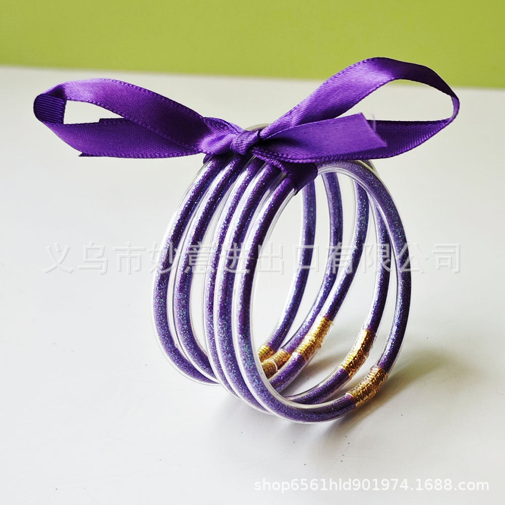 Wholesale 5-layer Silicone Gold Powder Women's Bow Bracelet