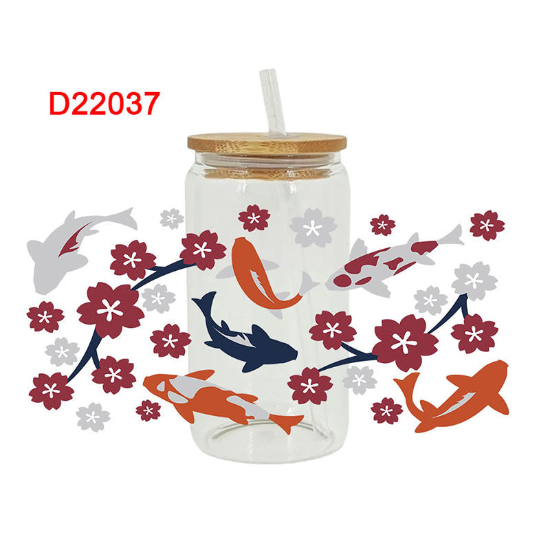 Wholesale Summer Marine Animals Series 16oz Cup UV DTF Wraps