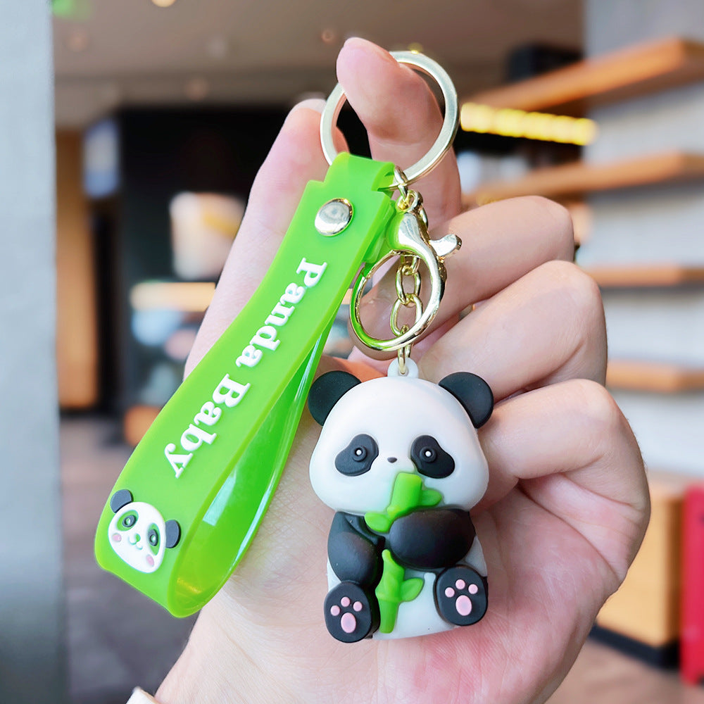 Wholesale Giant Panda Holding Bamboo Keychain