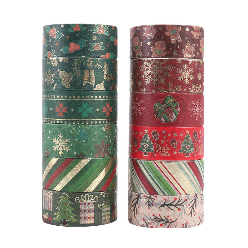Wholesale Christmas Hot Stamping and Paper Tape 2M 15MM and Paper Tent Sticker Tape