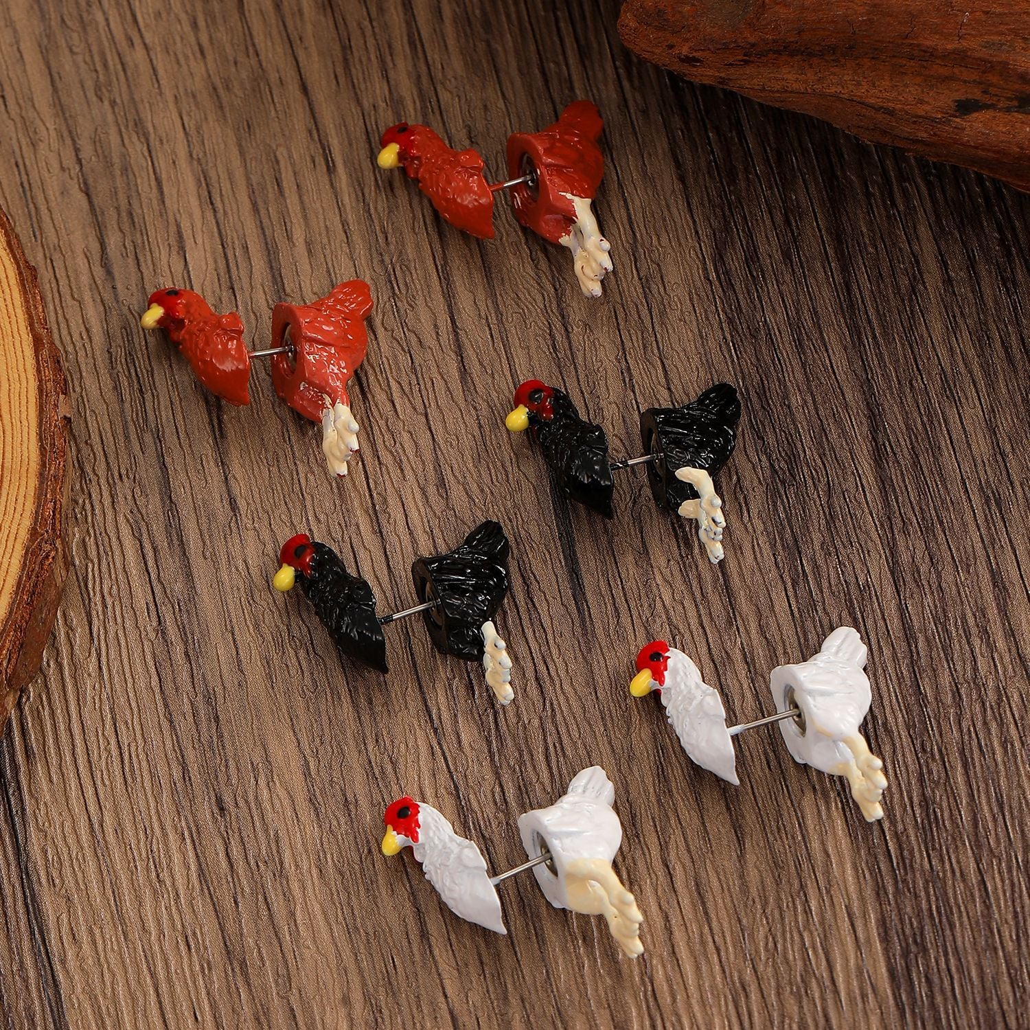 Wholesale  Hen Ear Studs Resin Earrings