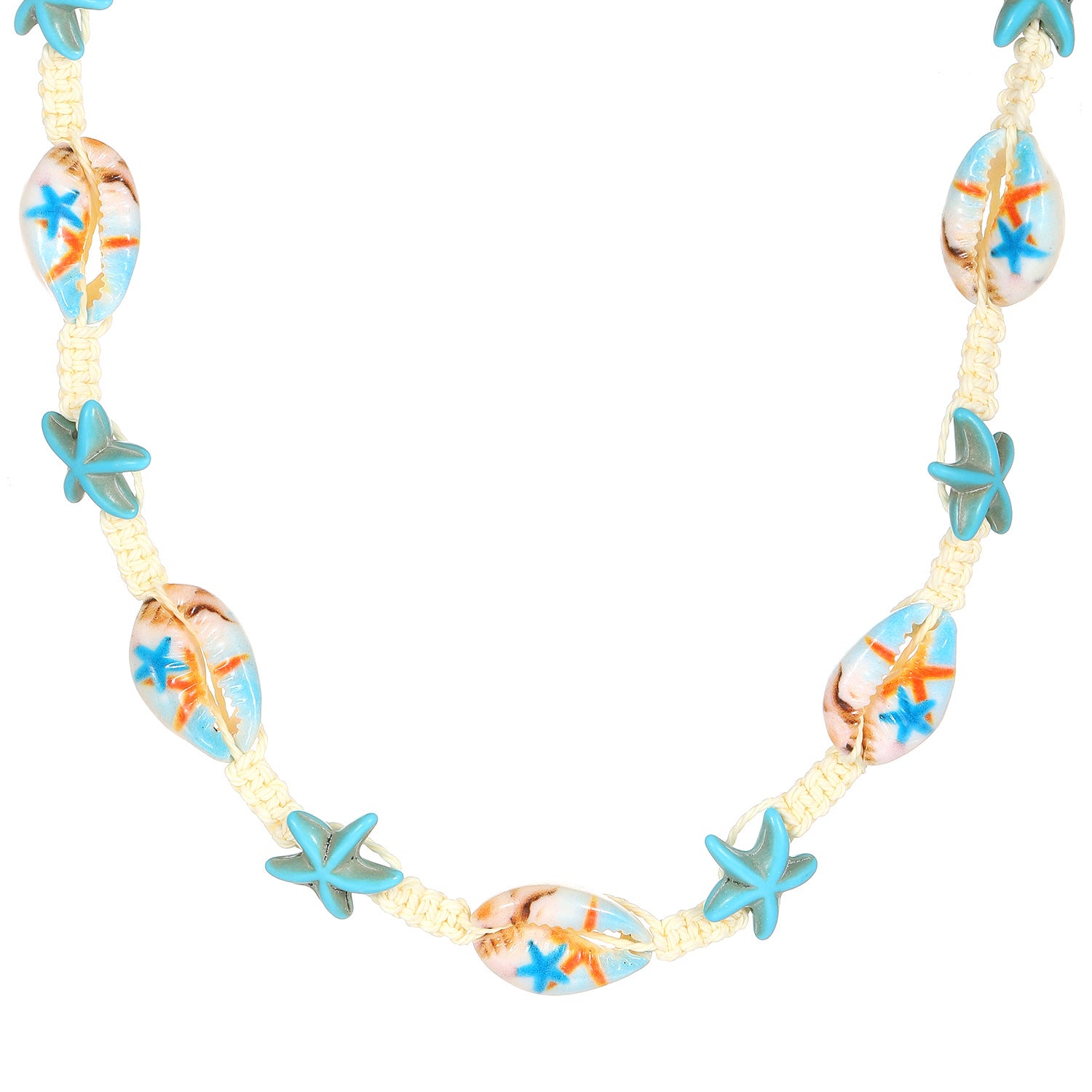 Wholesale Summer Shell Bohemian Creative Braided Turtle Starfish Necklace