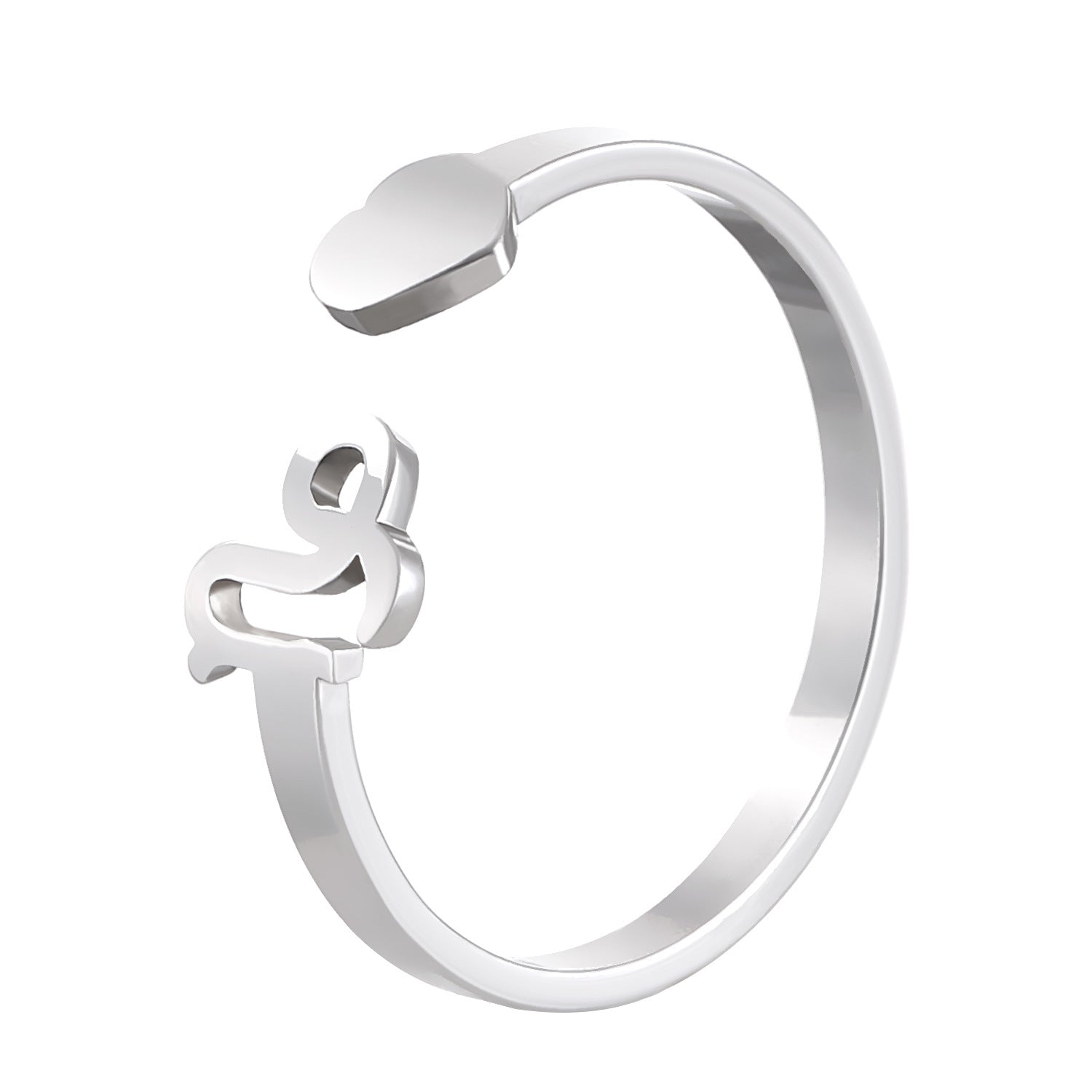 Wholesale Stainless Steel Twelve Constellations Three-dimensional Love Opening Adjustable Ring