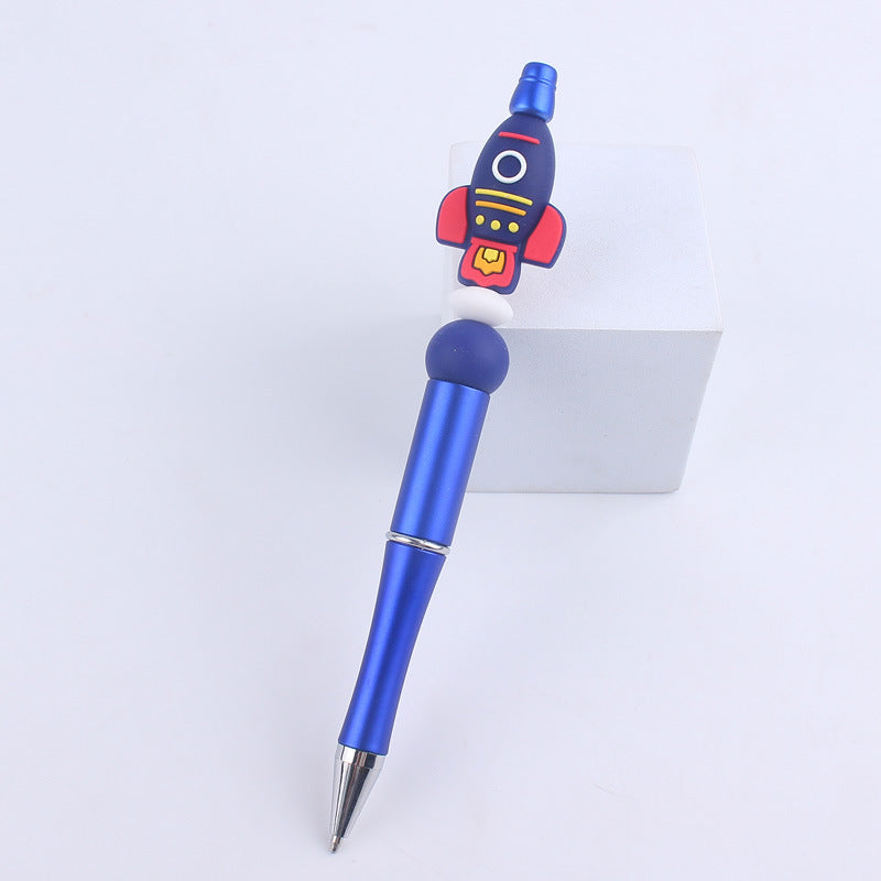 Wholesale Handmade Bead Pen Cartoon Rocket Astronaut Silicone Ballpoint Pen