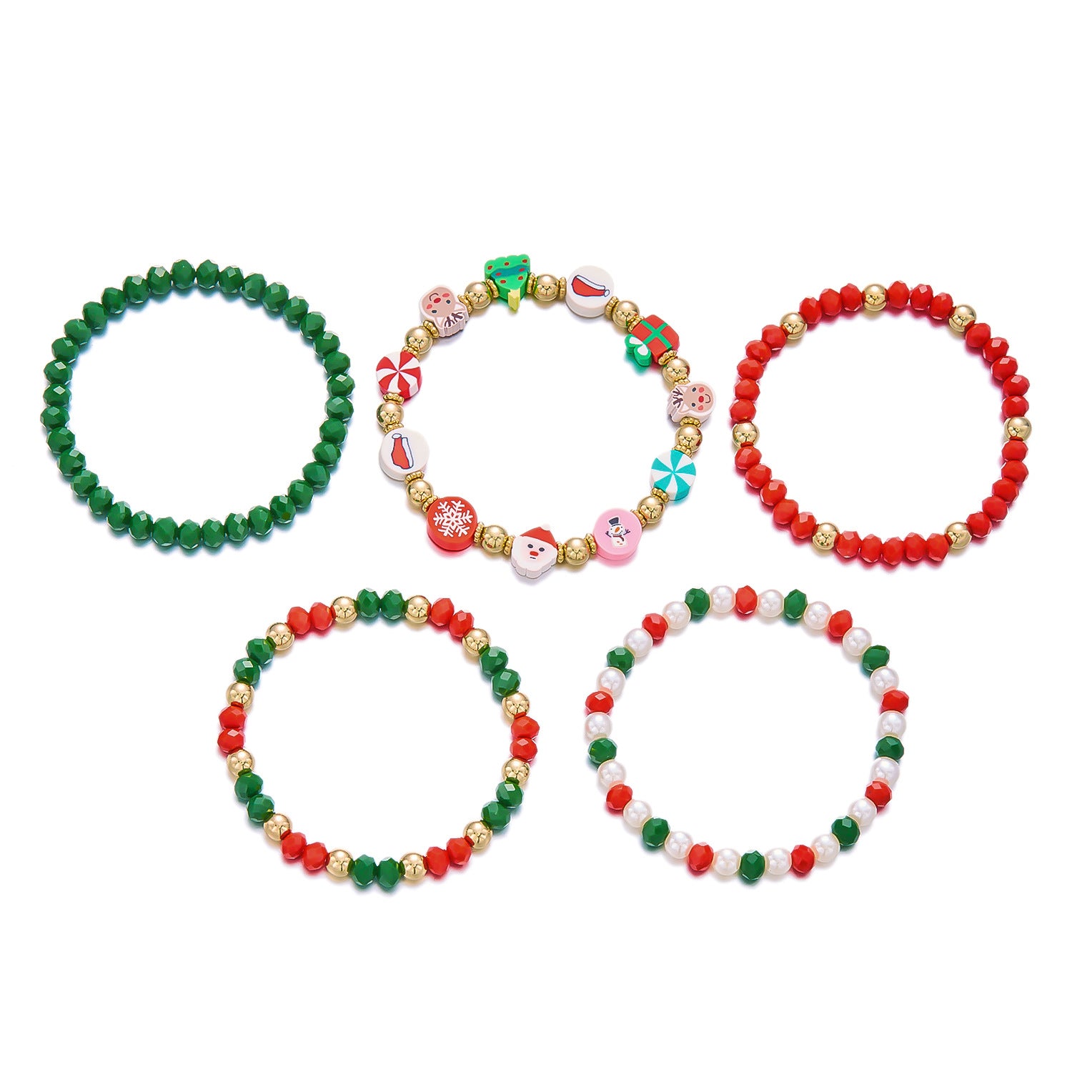 Wholesale  Christmas Bracelet 4-piece Set Christmas Letter Beaded Bracelet