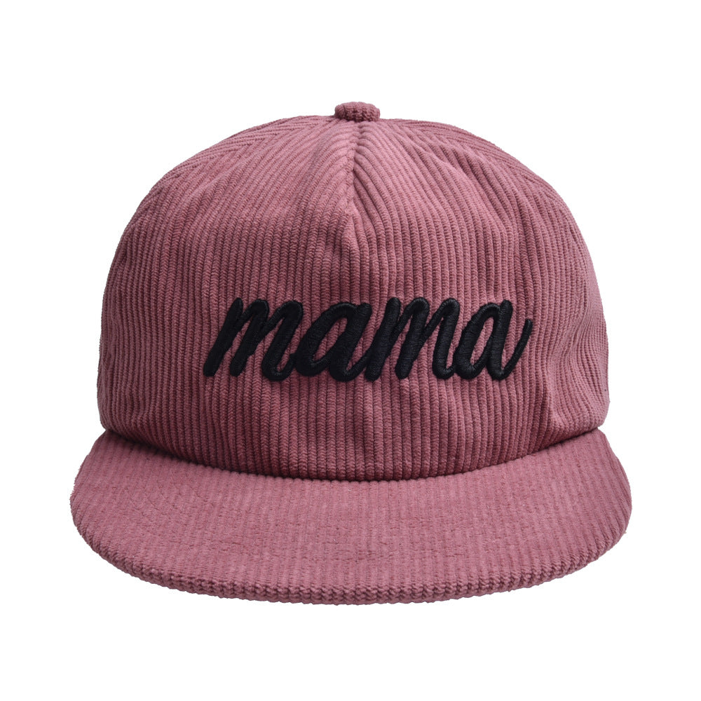 Wholesale Flat Brim Corduroy MAMA Baseball Cap