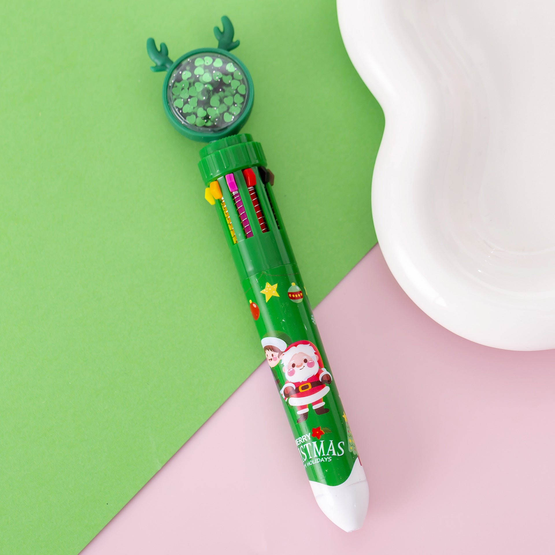Wholesale Christmas Colorful Plastic Ballpoint Pen