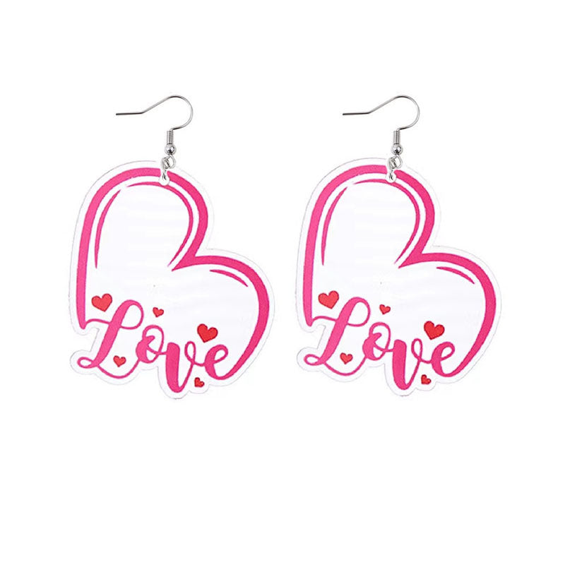 Wholesale Valentine's Day Love Rainbow LOVE Earrings Lip Acrylic Earrings