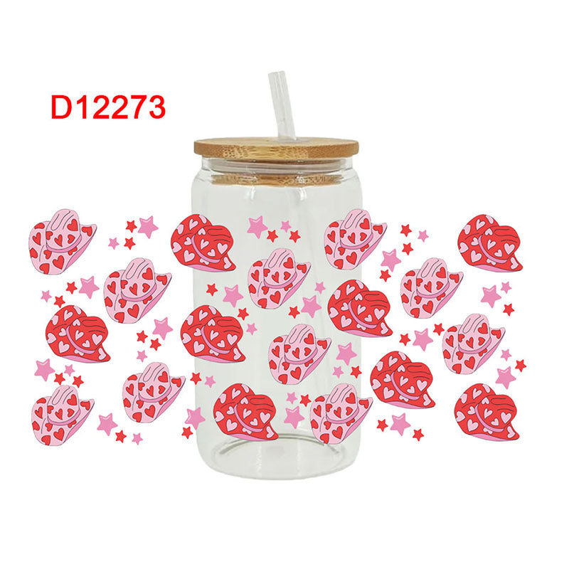 Wholesale Pink Pattern Series 16oz Cup UV DTF Wraps