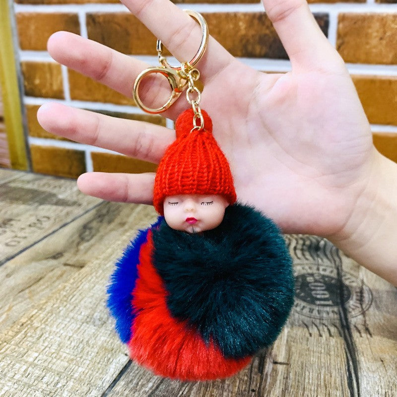 Wholesale Cute Sleeping Doll Plush Doll Keychain