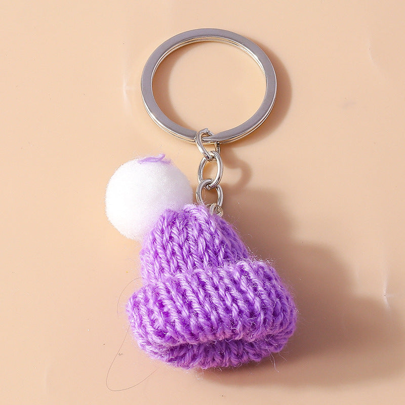 Wholesale Cartoon Mini Colored Knitted Hat Keychain