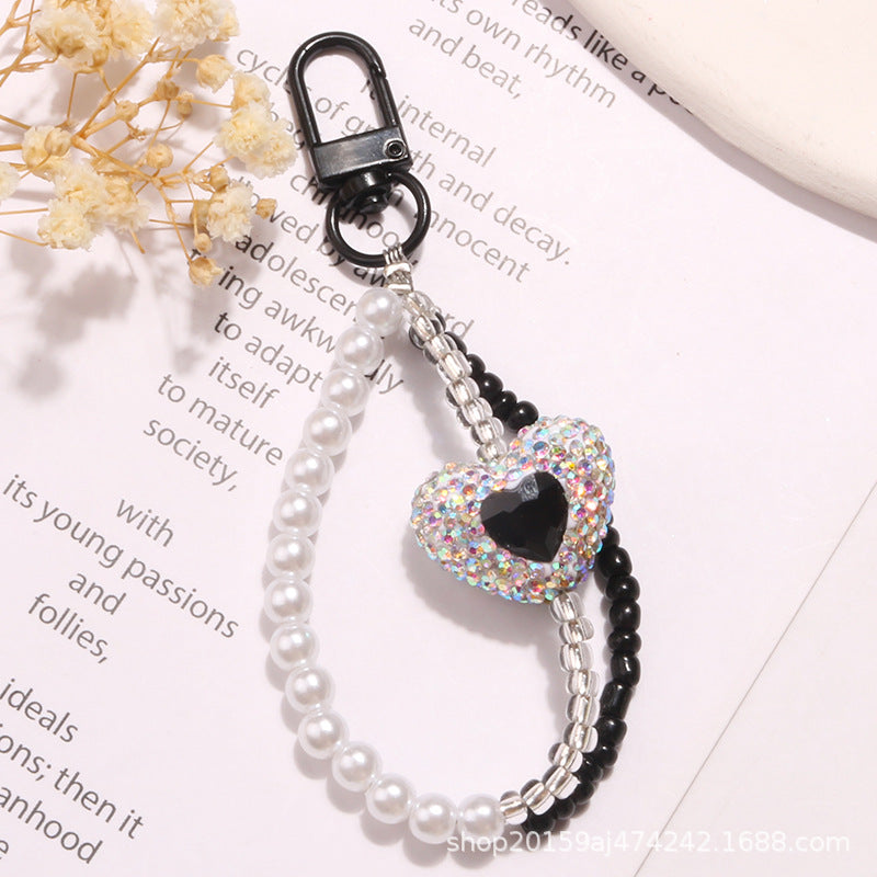 Wholesale Full Diamond Love Gemstone Acrylic Keychain