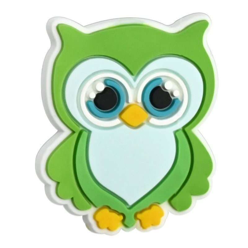 Wholesale Random 100pcs Cute Owl Ballpoint Pen Bead Decoration DIY PVC Soft Rubber Beads
