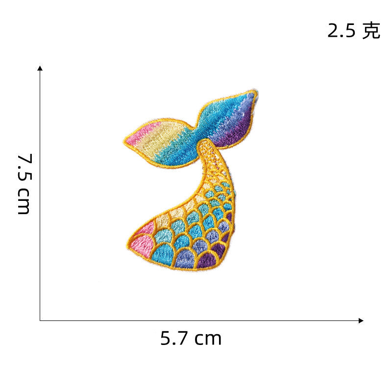 Wholesale Colorful Mermaid Tail Embroidered Patch