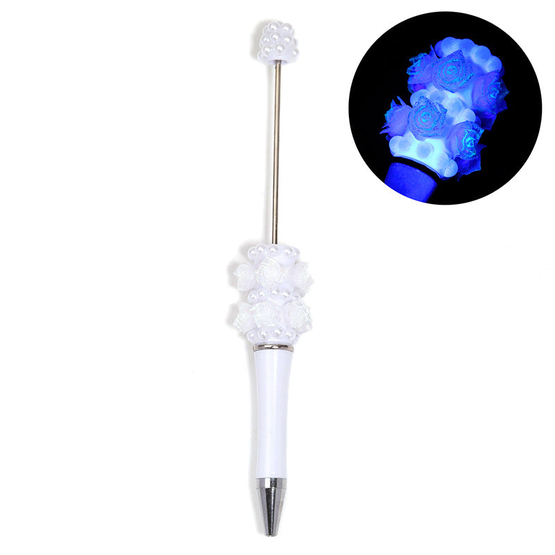 Wholesale 5pcs Heavy industry rose-shaped ballpoint pen Beadable Pen