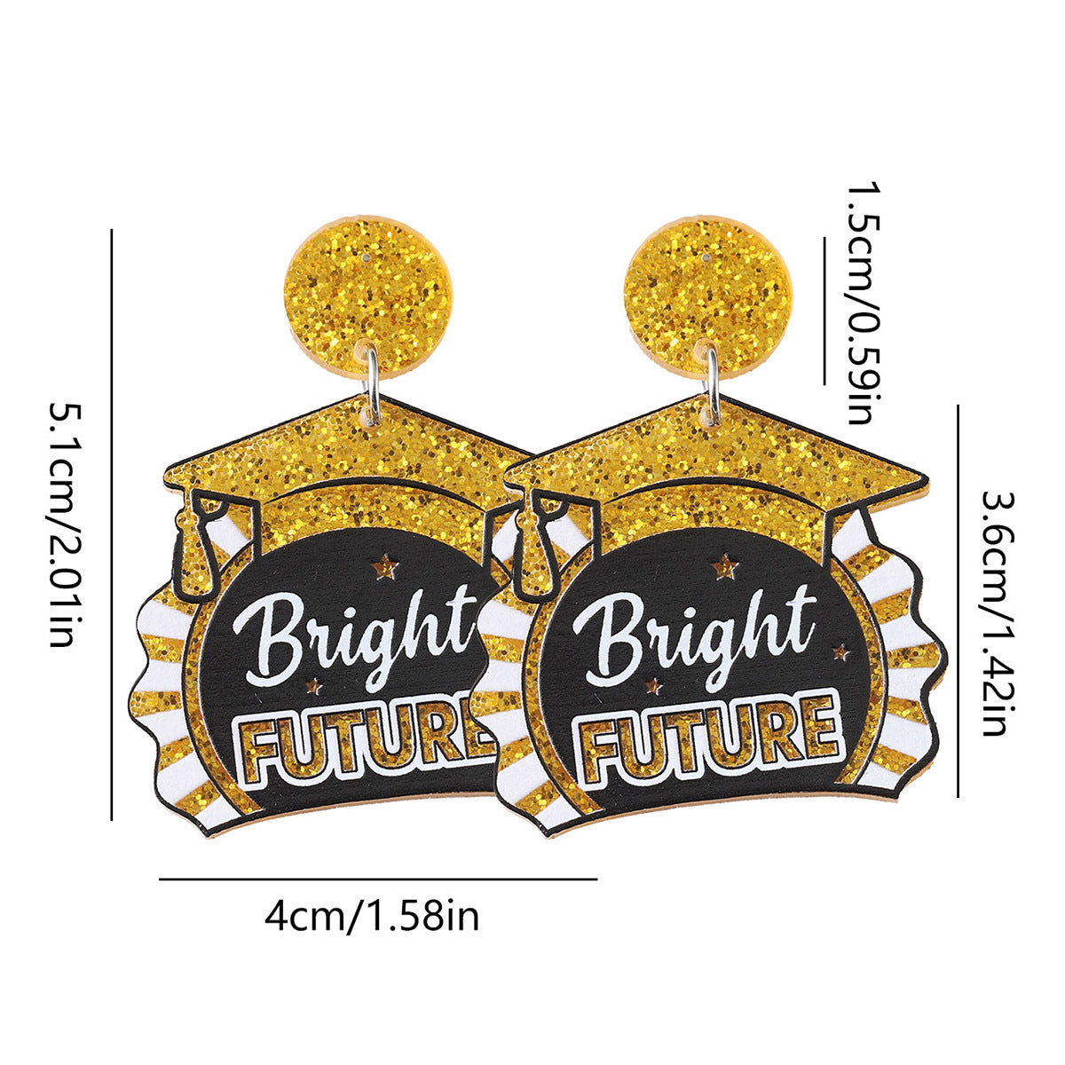 Wholesale Back-to-school season sequined book bachelor' s cap with pendant earrings