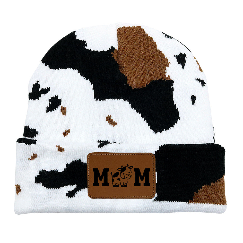 Wholesale Knitted Hat MOM Cow DAD Woolen Hat