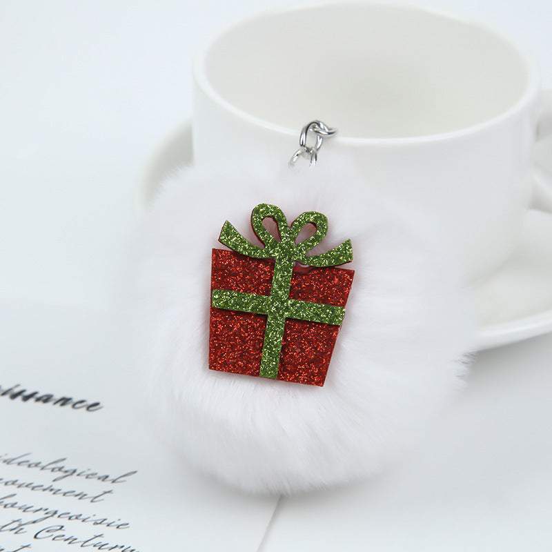 Wholesale Christmas Gifts Christmas Tree Hair Ball Keychain