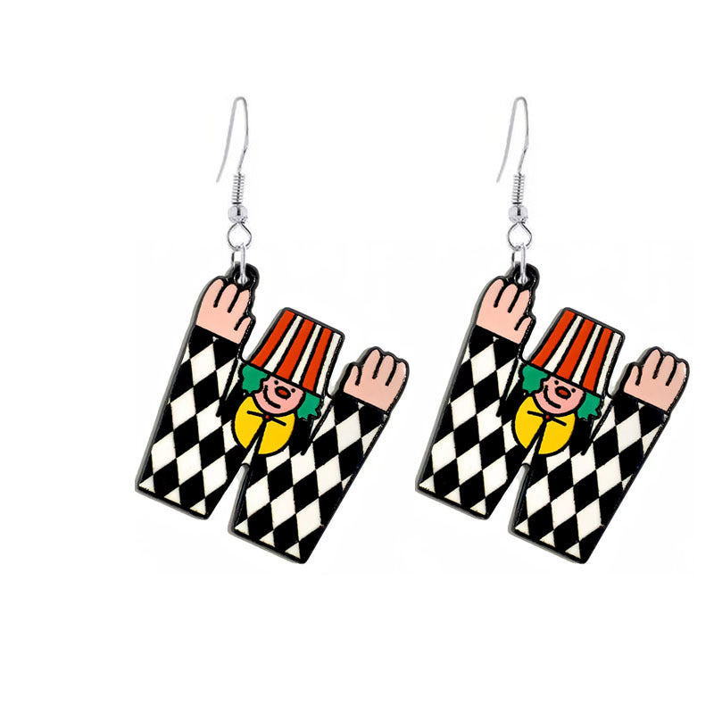 Wholesale Circus Clown Acrylic Earrings
