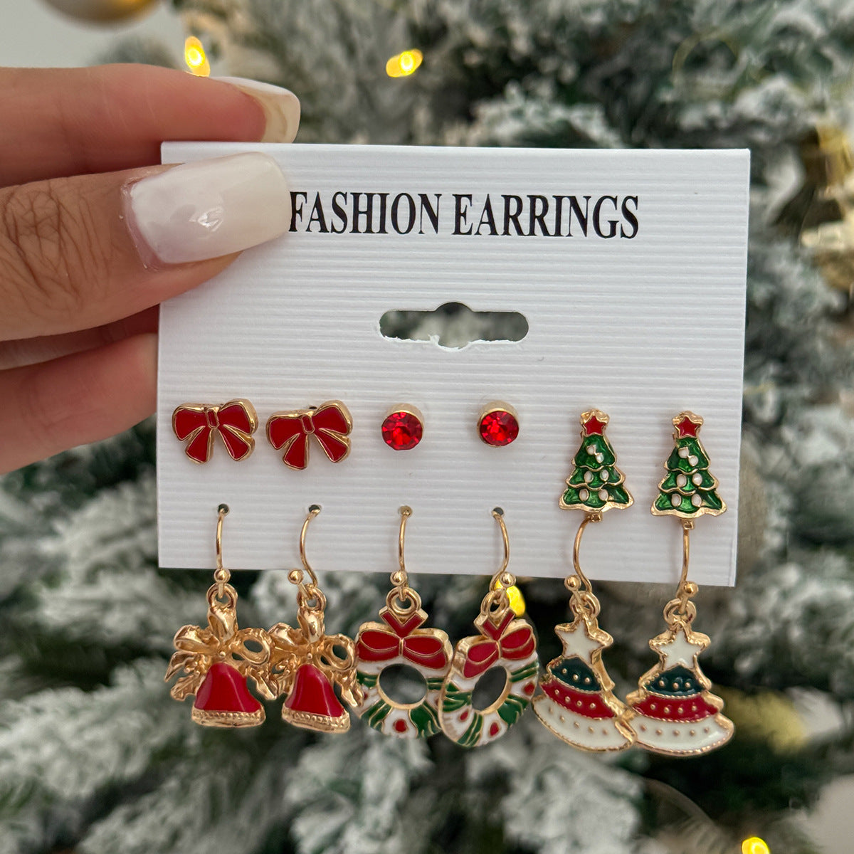 Wholesale cartoon reindeer Christmas  Earrings Set