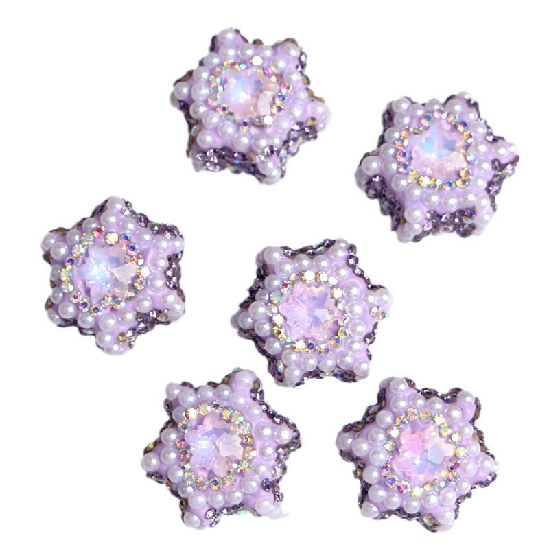 Wholesale Snowflake Diamond Ball with Straight Hole Ceramic Mud Beads
