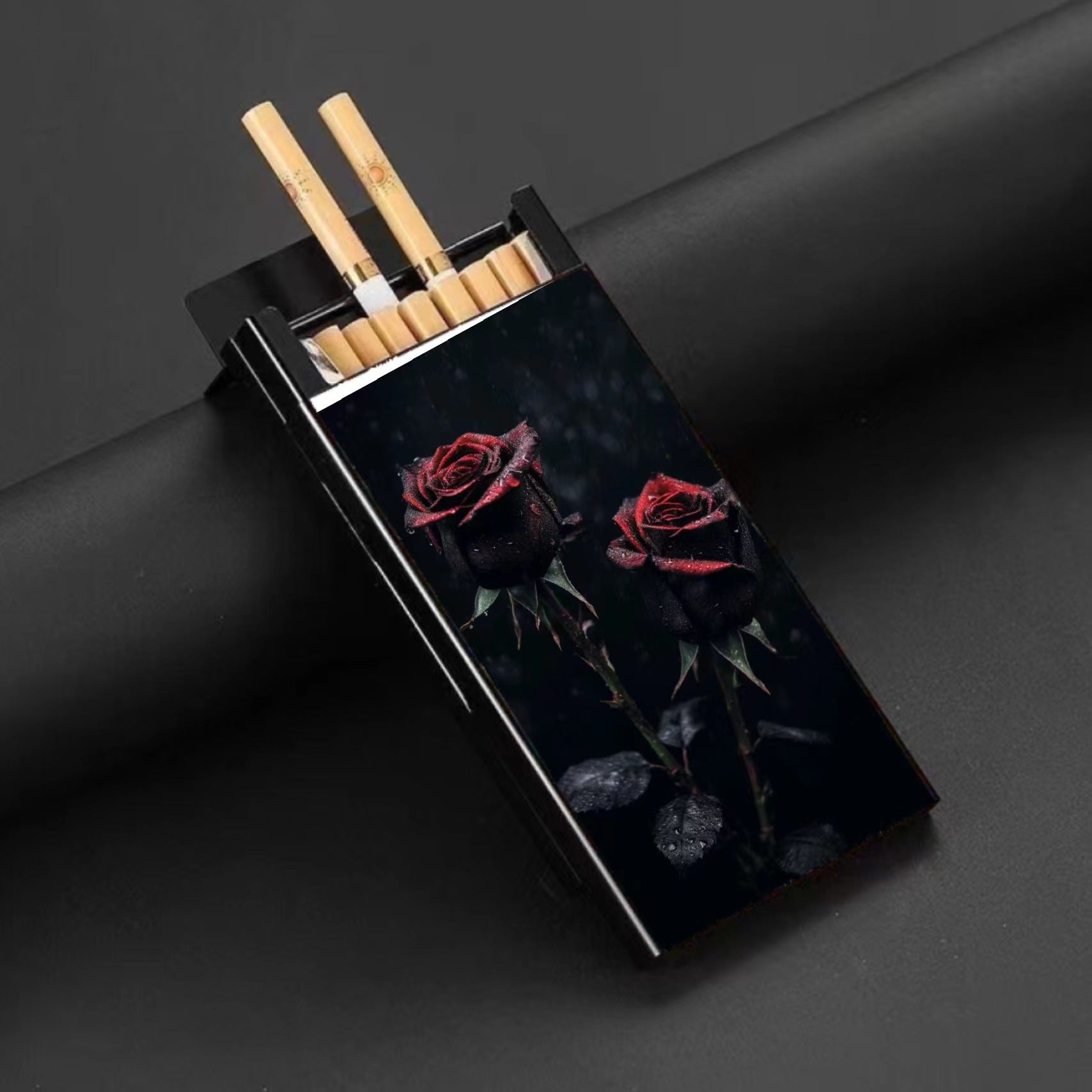 Wholesale Metal Fine Tube Anti Drop and Moisture-proof Painted Creative Cigarette Box