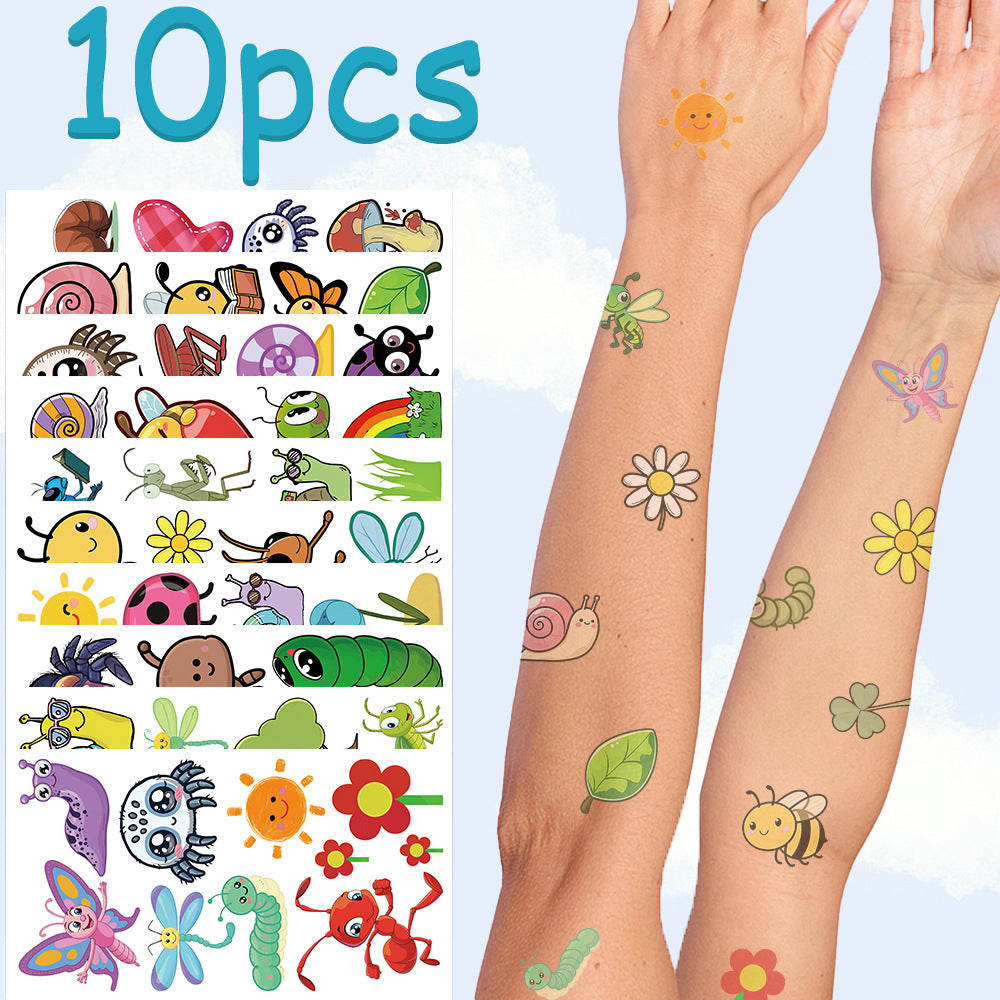 Wholesale 10 pcs/ pack cartoon cute animal tattoo stickers arm stickers face stickers