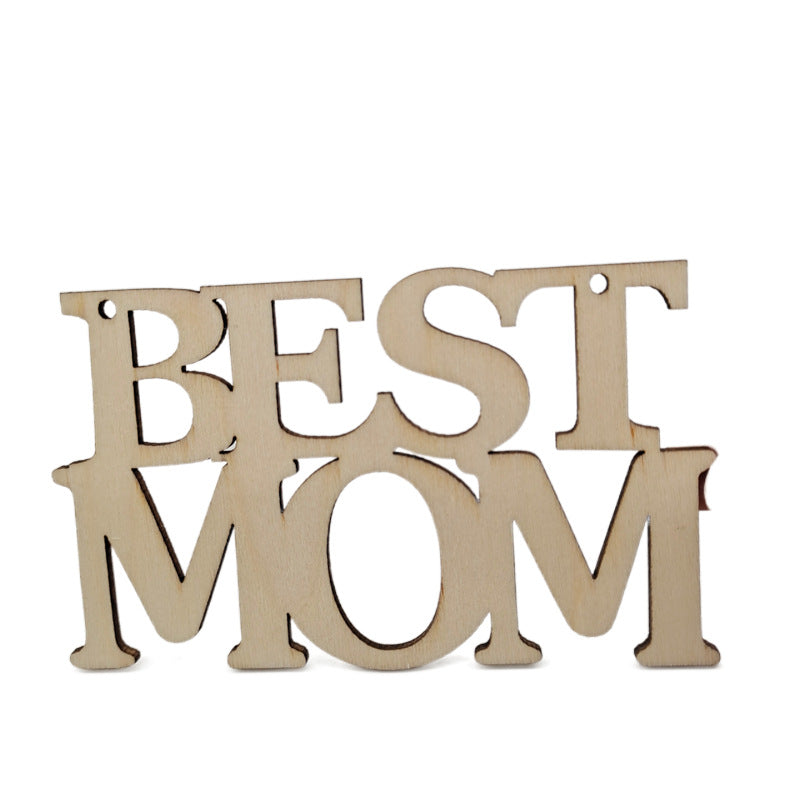 Wholesale Father's Day and Mother's Day Wooden Hollow Decorations