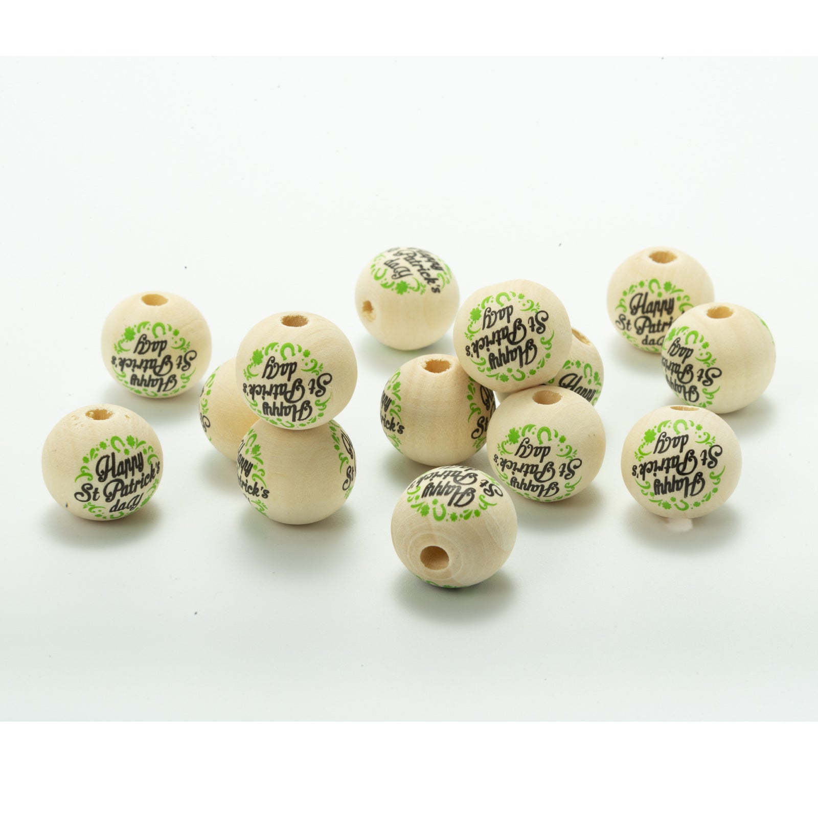 Wholesale 10pcs Irish Festival Colorful Wooden Beads