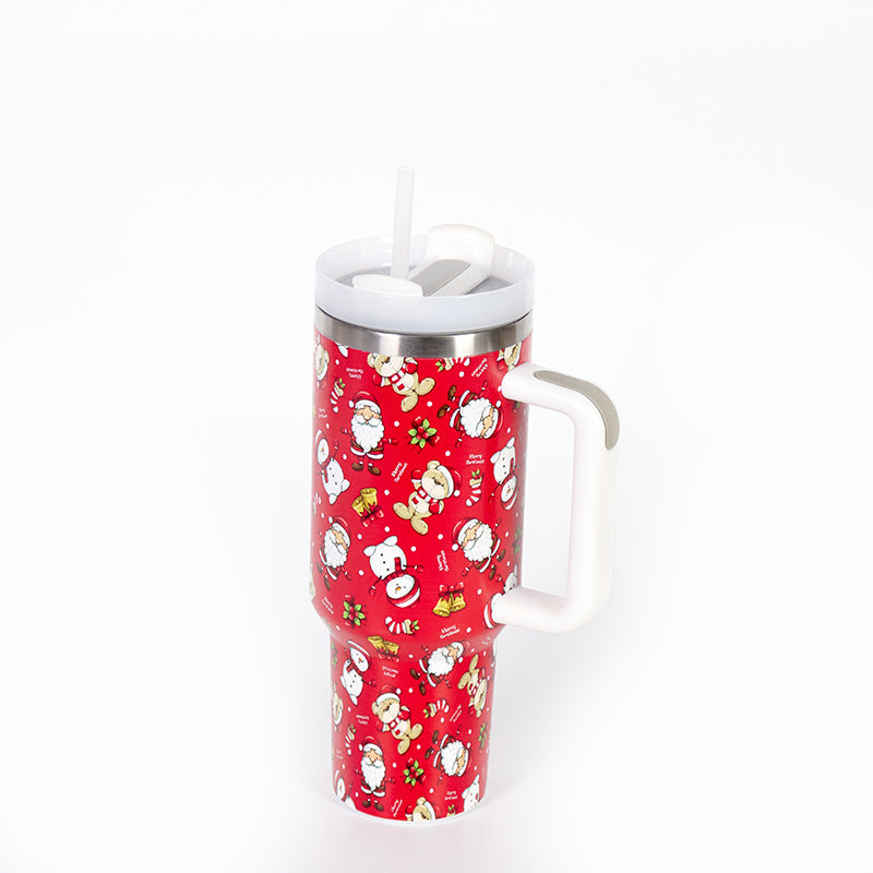 Wholesale Tumbler 40oz Stainless Steel Christmas Car Portable Straw Thermos Cup Ice Bullies Cup