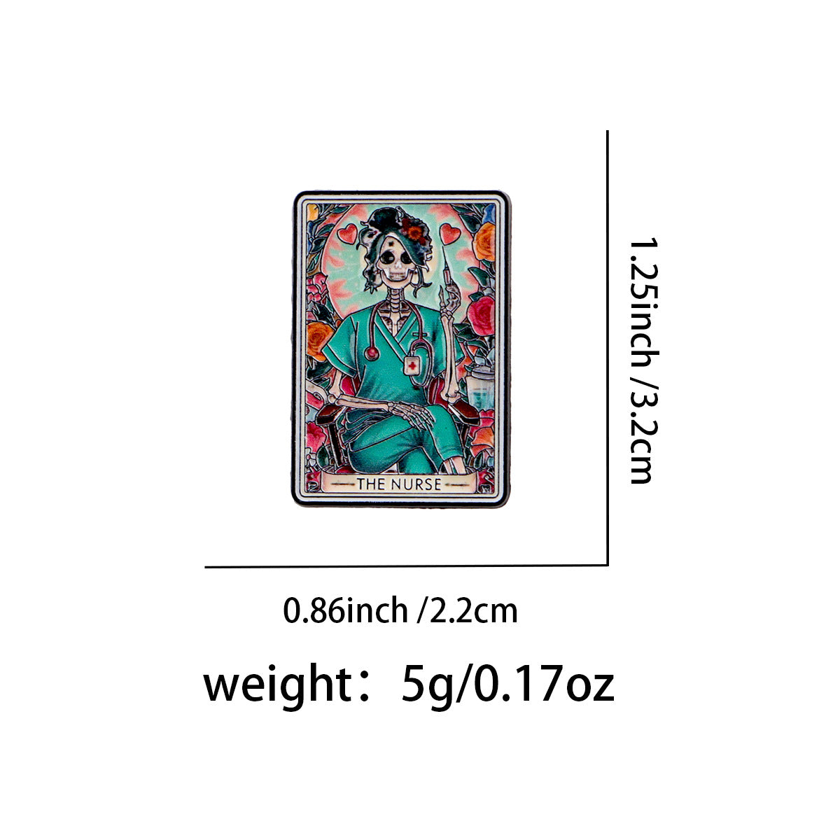 Wholesale Skeleton nurse brooch cartoon metal badge accessories
