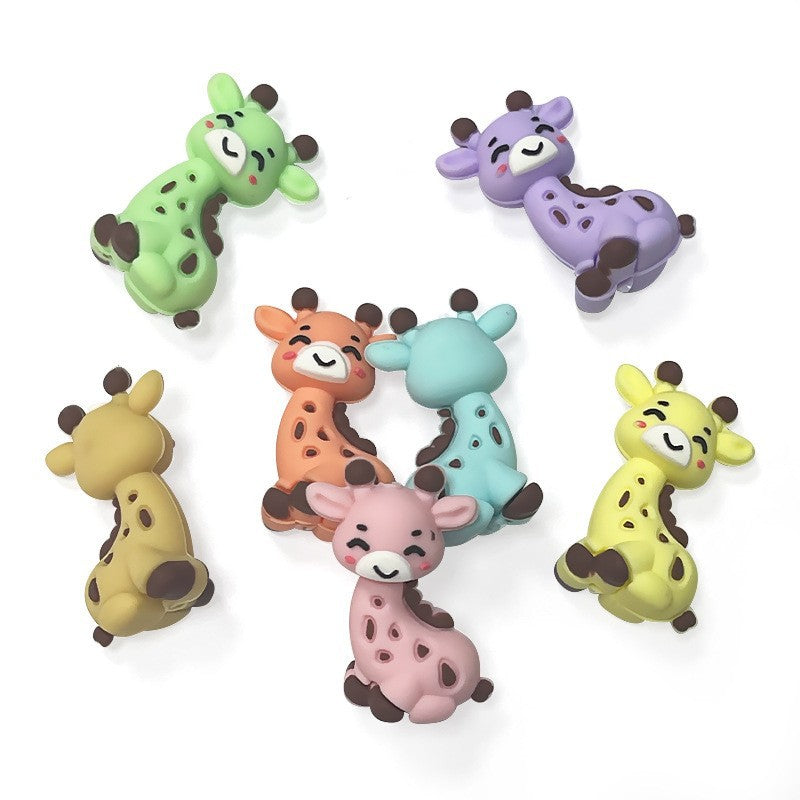 Wholesale 10pcs Giraffe Silicone 3D Glue Beads DIY Focus Beads