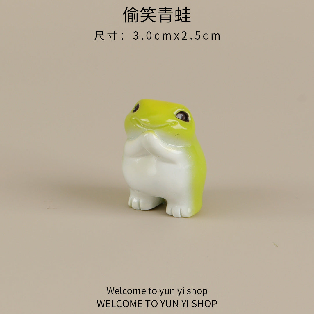 Wholesale Landscape frog figurine accessories decoration resin desktop crafts decoration