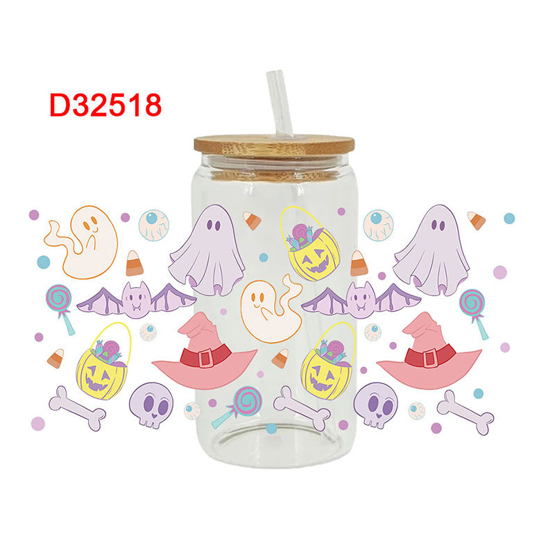 Wholesale Uv Transfer Sticker Glass Cup Crystal Label Crystal Sticker 16OZ UV DTF WRAPS