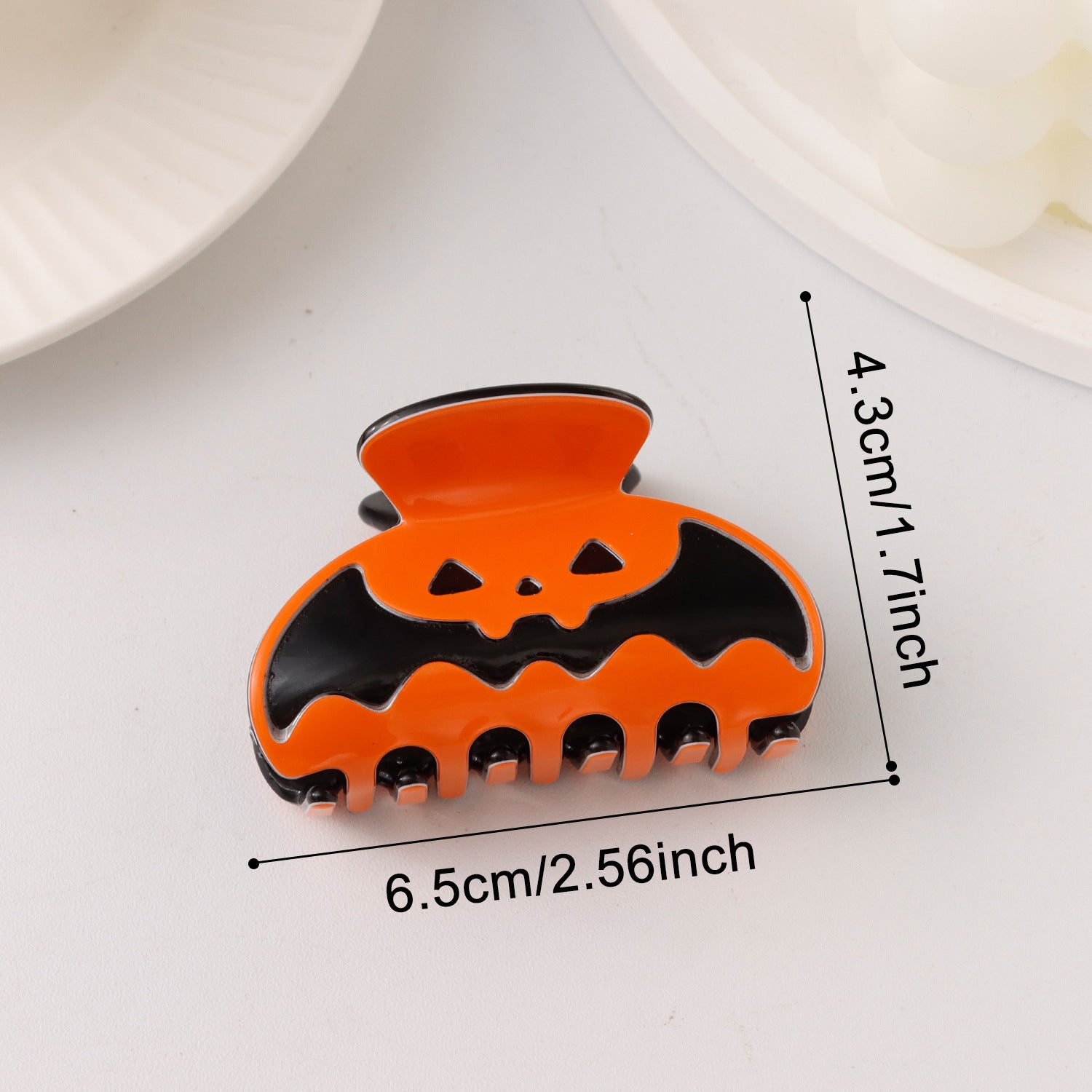 Wholesale Festive  Pumpkin Skull Claw Clip Black And Orange Shark Clip For Women Party Hair Accessory