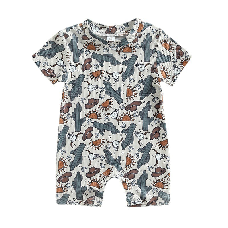 Wholesale Cotton Cactus Aztec Pattern Baby Jumpsuit