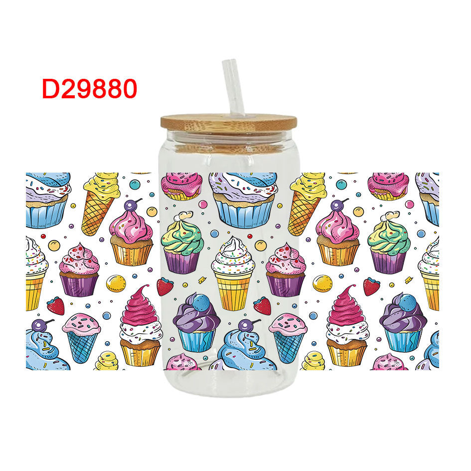 Wholesale Colorful Desserts 16oz Cup UV DTF Wraps