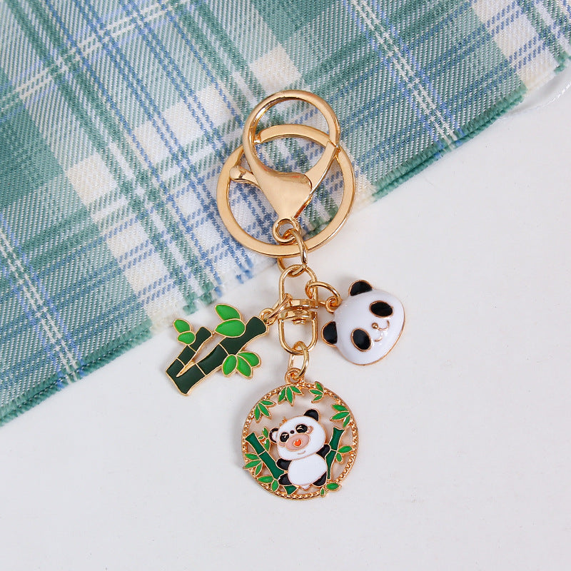 Wholesale of Chinese Style Panda Bamboo Metal Keychains