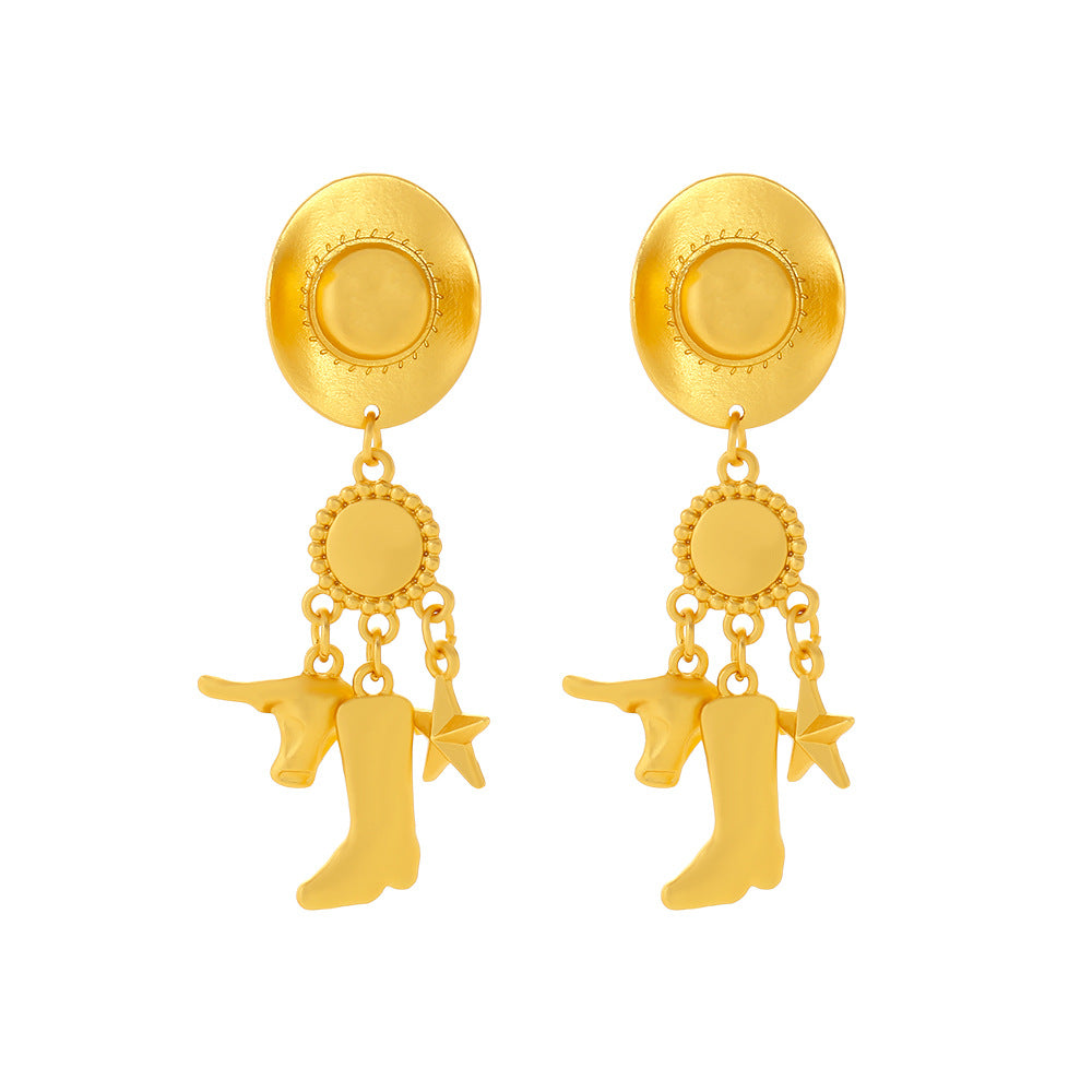 Wholesale Long cowboy hat boots western Earrings