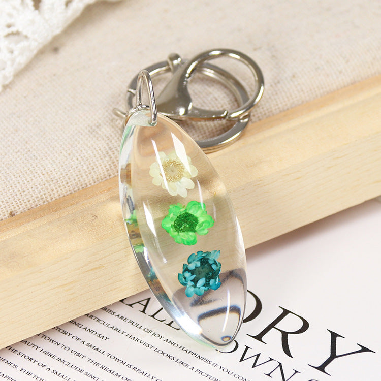 Wholesale 6pcs Dried Flower Natural Plant Specimen Keychain