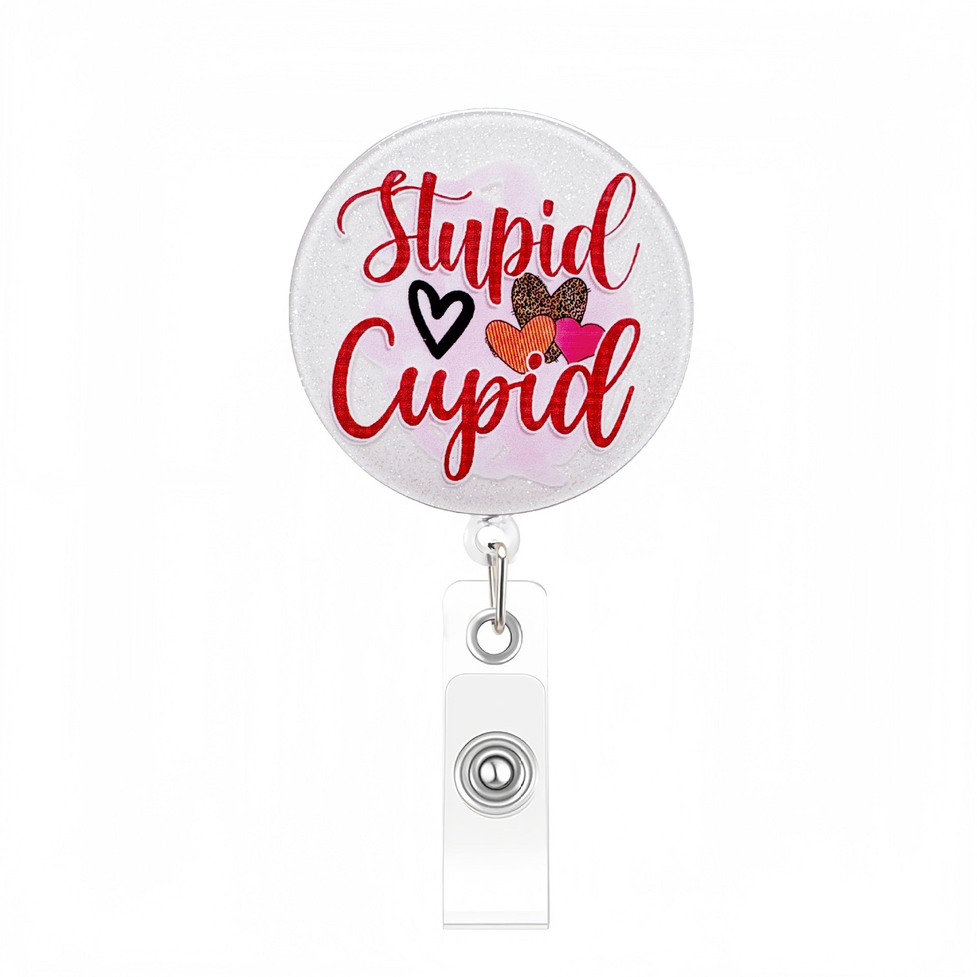 Wholesale  Acrylic Romantic Valentine' s Day  Retractable Badge Reel