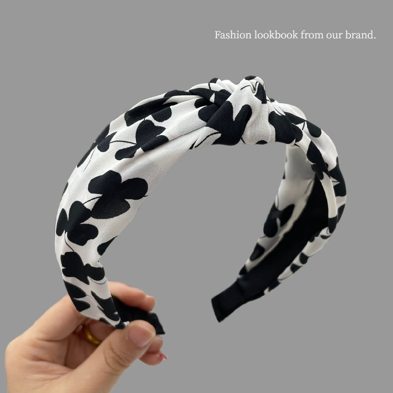 Wholesale Vintage Fabric Wide Edge Knot Hair Hoops