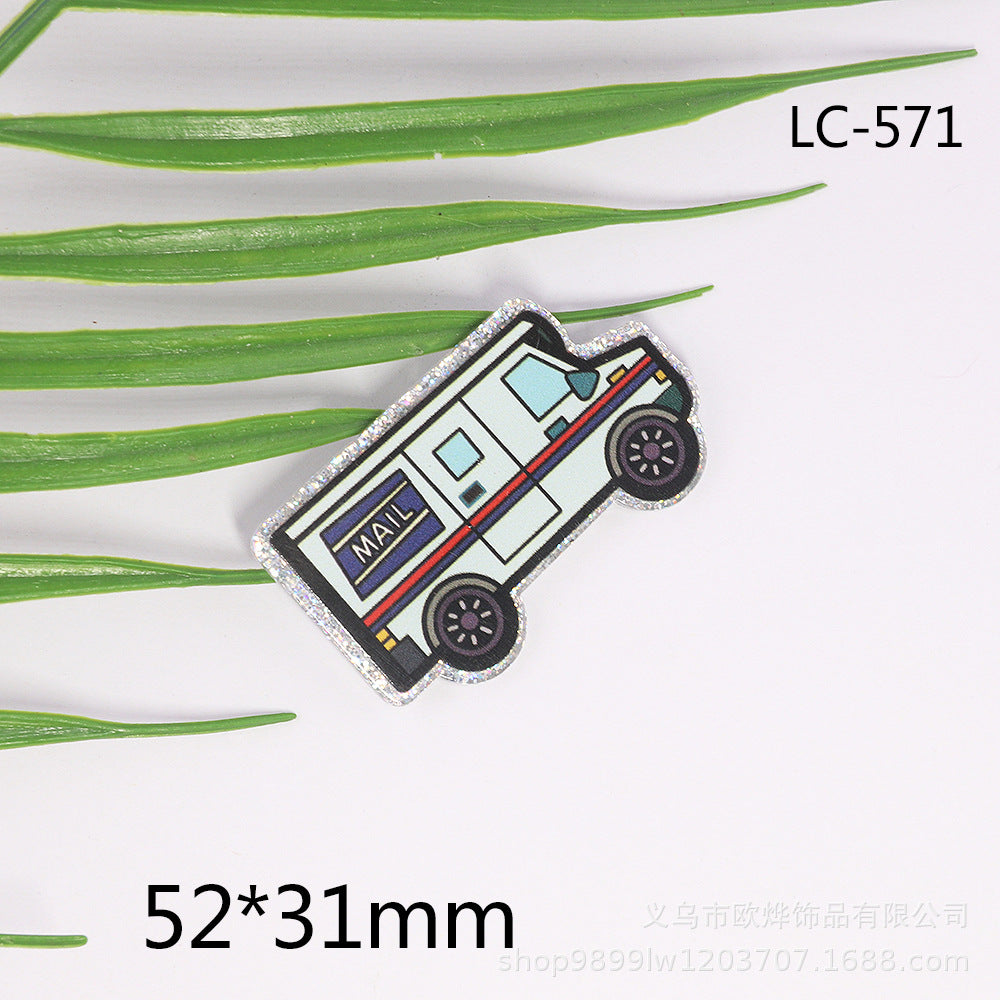 Wholesale 10pcs cartoon letter peach heart car Medical bag jewelry acrylic cute DIY patch accessories