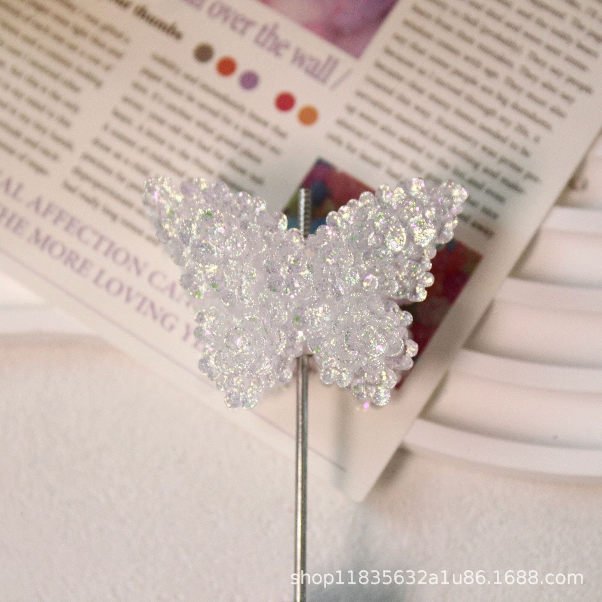 Wholesale 10pcs colored butterfly sugar beads