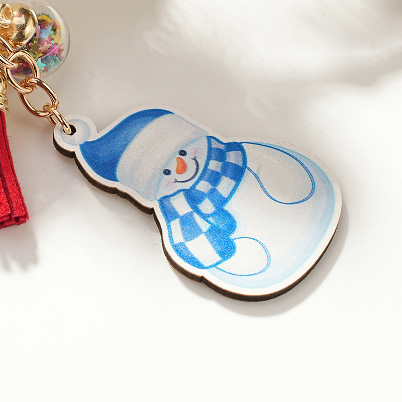 Wholesale Wooden Cartoon Santa Claus Christmas Series Keychain