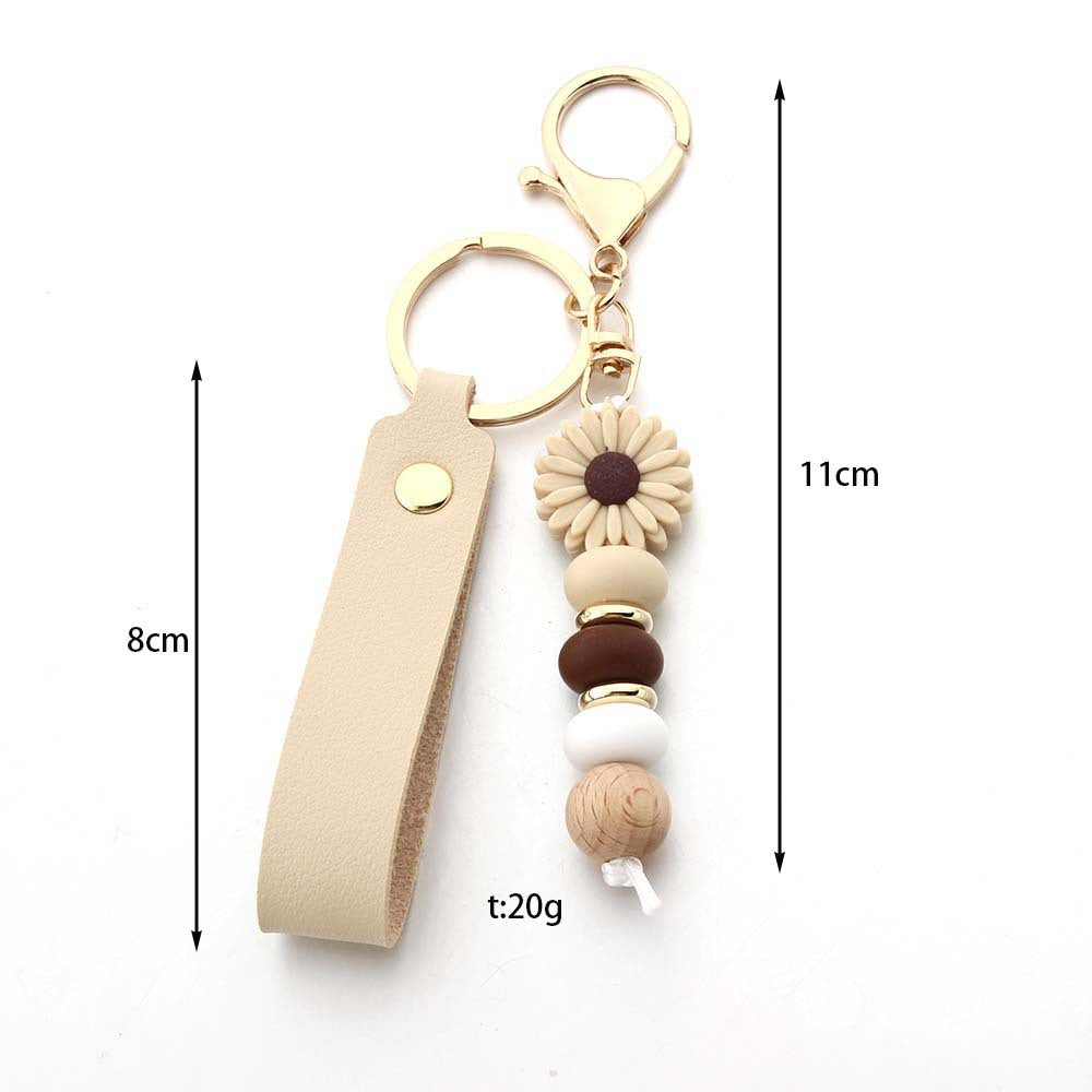 Wholesale Trendy Silicone Bead Keychain Bag Charm Fashion Accessory For Women Birthday Gift