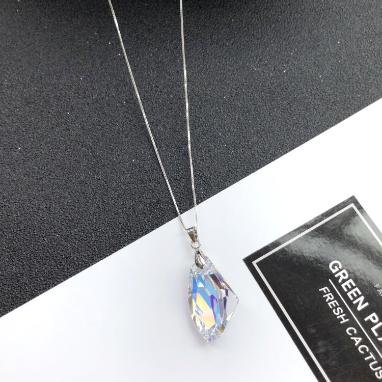 Wholesale S925 Sterling Silver Crystal Sparkling Diamond Necklace
