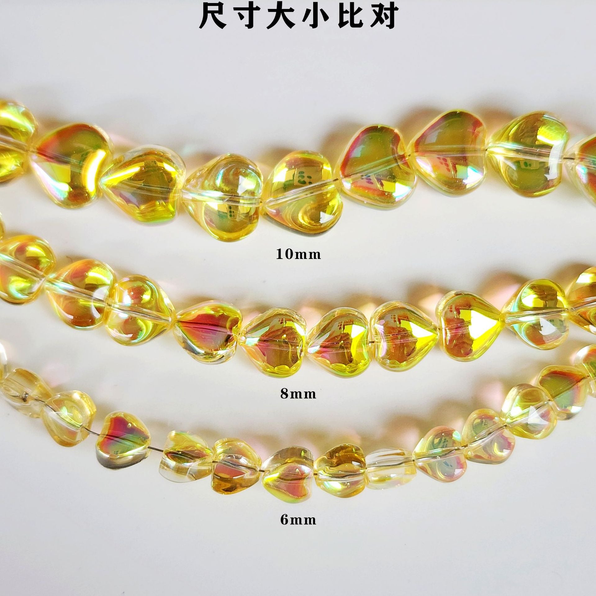 100 piezas al por mayor me encantan las cuentas de vidrio de corazón de durazno